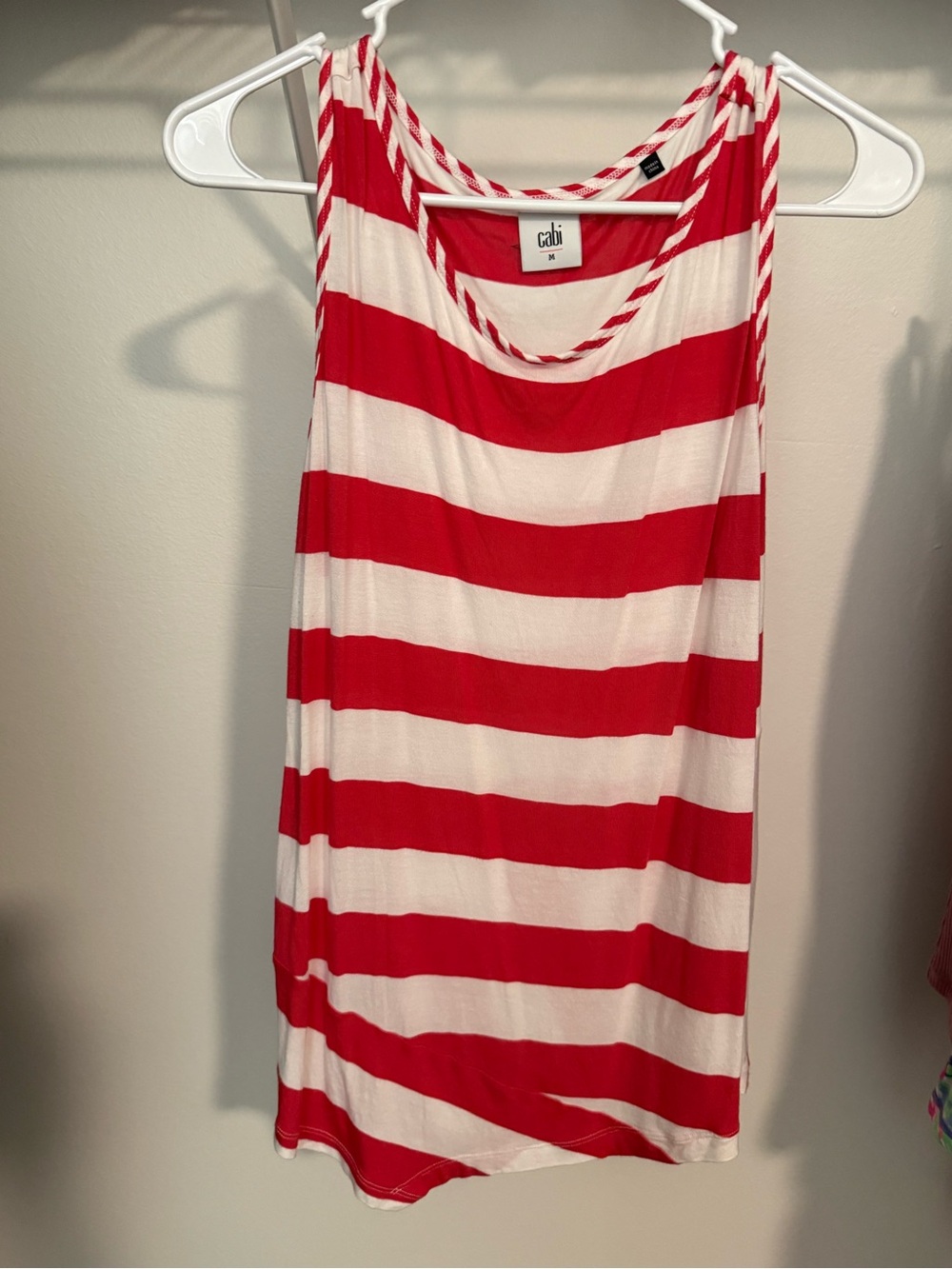Cabi Red and White Striped Tank size M
